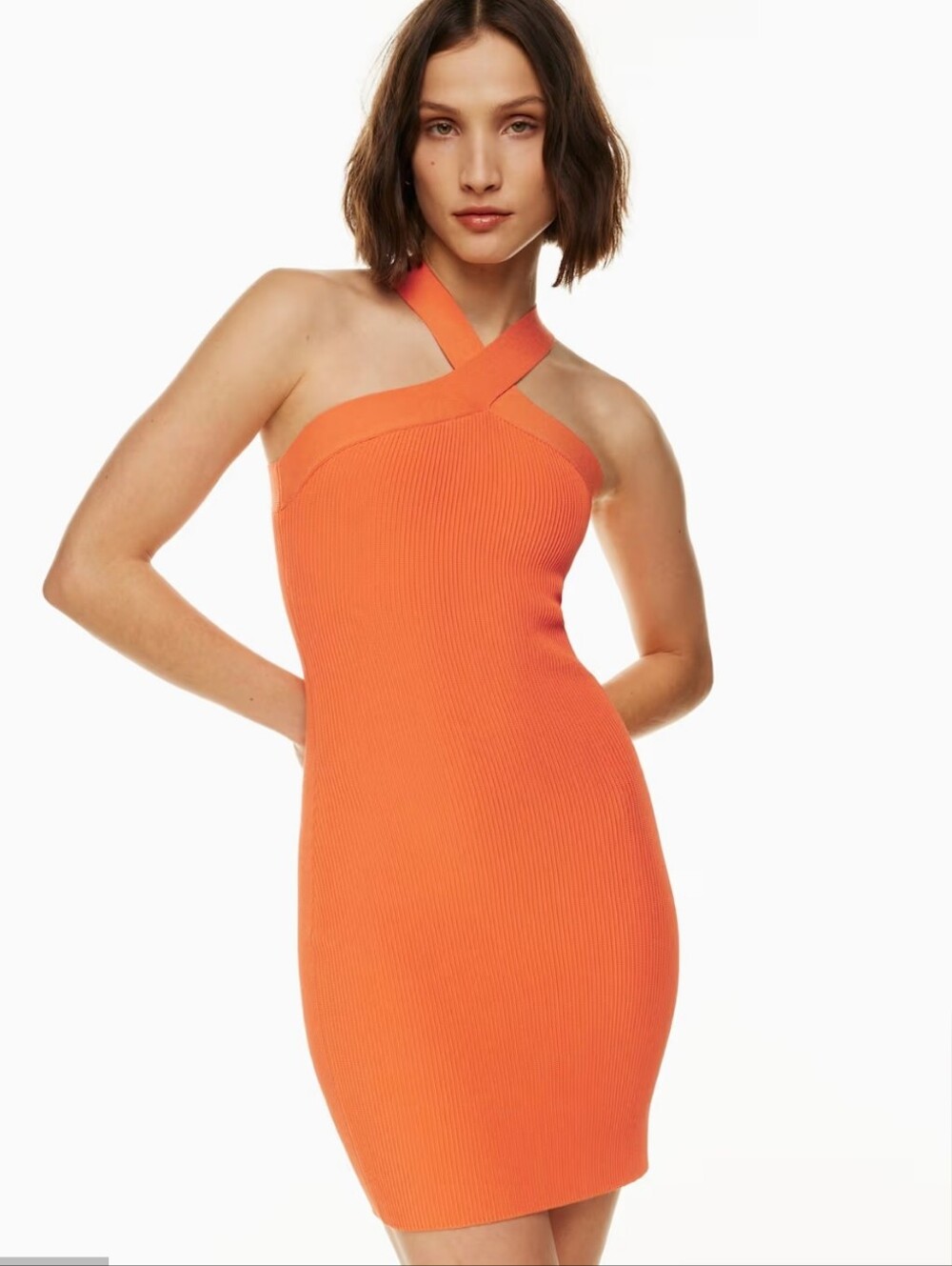 Aritzia Babaton Scupt Knit Crisscross Dress